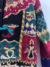 Load image into Gallery viewer, Vintage Button Front Christmas Cardigan

