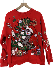 Load image into Gallery viewer, A Cool Christmas Cat Vintage Women&#39;s Sweatshirt
