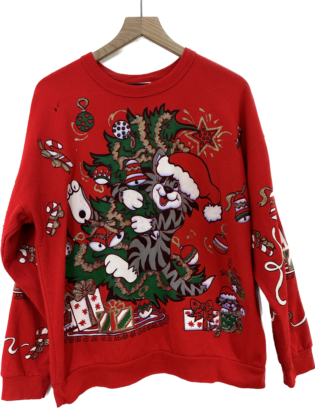 A Cool Christmas Cat Vintage Women's Sweatshirt