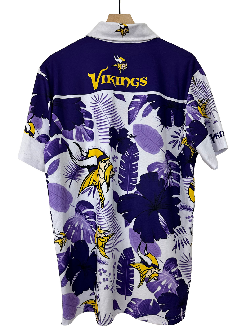 Minnesota Vikings Vacation Button Up Polo Shirt